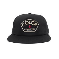 COLOR COMMUNICATIONS CAP カラーコミュニケーションズ キャップ DESIGN DEPT. PATCH UNSTRUCTURED SNAPBACK BLACK スケートボード スケボー 1