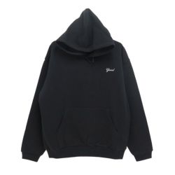 GRAND COLLECTION HOOD グランドコレクション パーカー SCRIPT BLACK 刺繍ロゴ スケートボード スケボー 