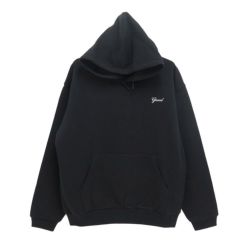 GRAND COLLECTION HOOD グランドコレクション パーカー SCRIPT BLACK 刺繍ロゴ スケートボード スケボー 