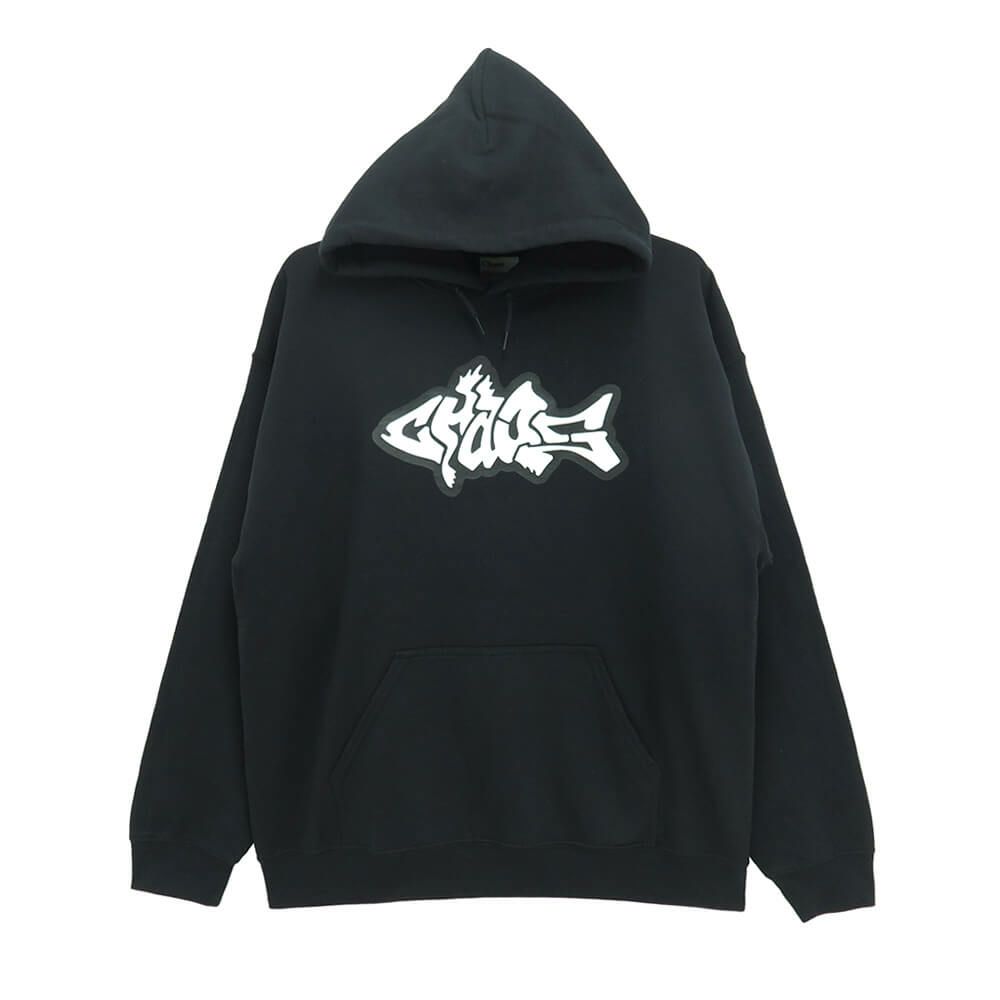 CHAOS FISHING CLUB HOOD カオスフィッシングクラブ パーカー ECO HOODIE BLACK スケートボード スケボー 