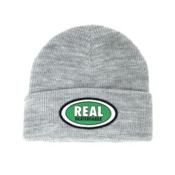 REAL KNITCAP リアル ニットキャップ OVAL CUFF BEANIE GREY/GREEN