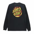 SANTA CRUZ LONG SLEEVE サンタクルーズ ロングスリーブTシャツ THRASHER FLAME DOT BLACK スケートボード スケボー 