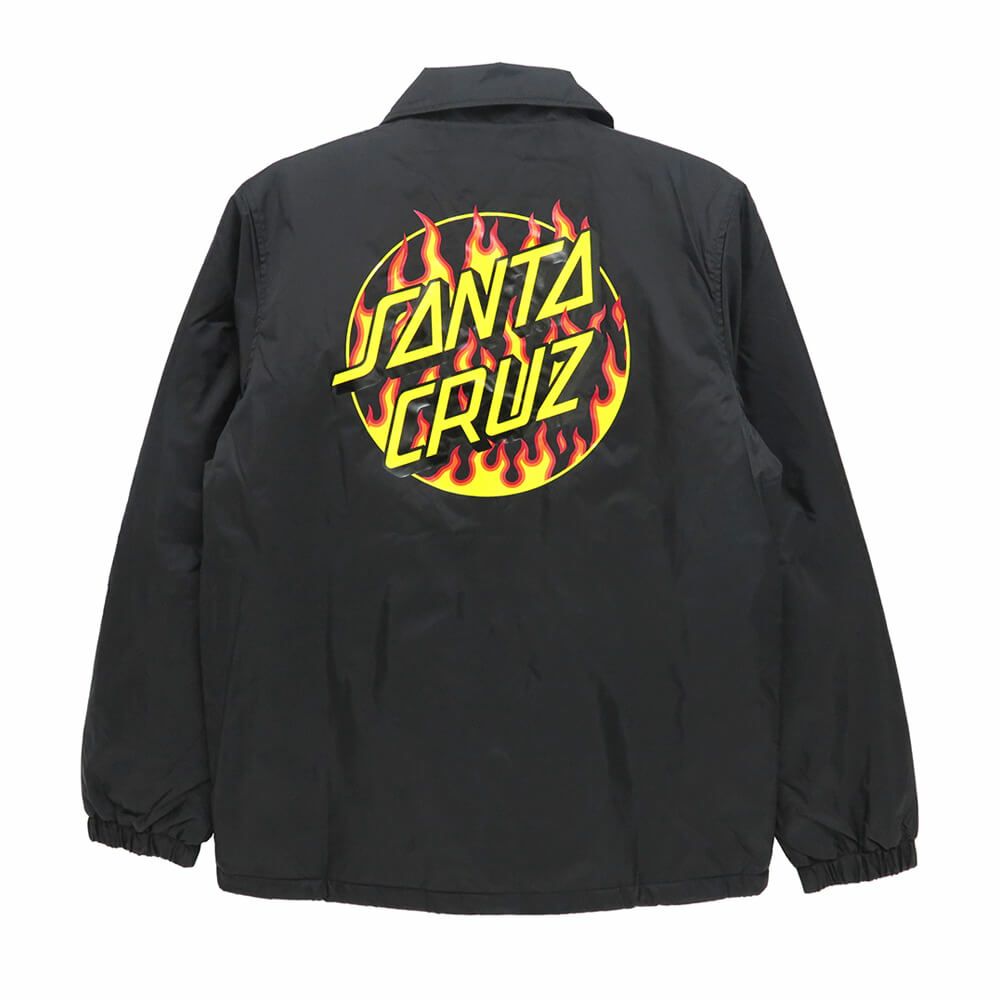 SANTA CRUZ JACKET サンタクルーズ ジャケット THRASHER FLAME DOT COACH BLACK スケートボード スケボー スケートボード スケボー 