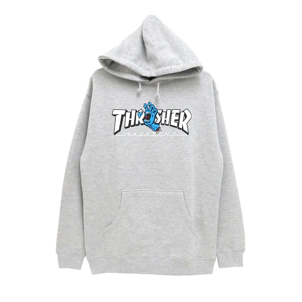 SANTA CRUZ HOOD サンタクルーズ パーカー THRASHER SCREAMING LOGO GREY スケートボード スケボー |  スケートボードのカリフォルニアストリート