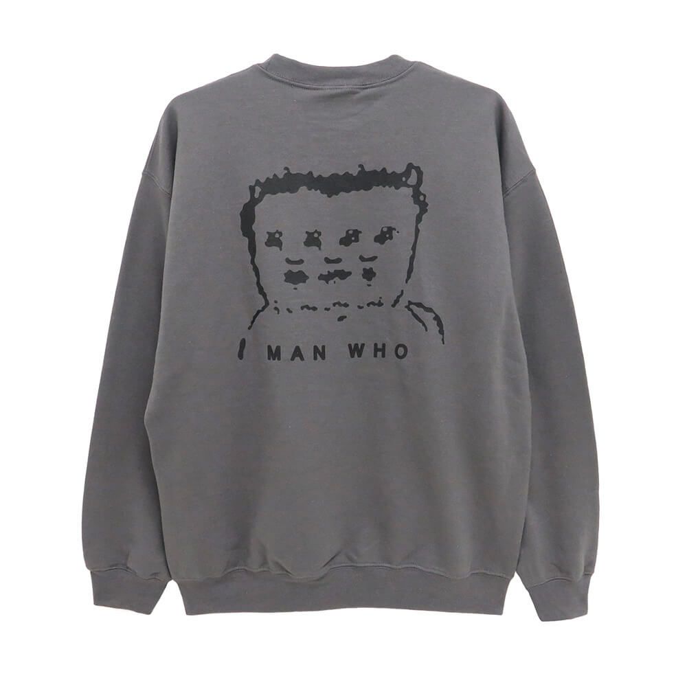 MAN WHO CREW SWEAT マンフー トレーナー MAN WHO CHARCOAL スケートボード スケボー 