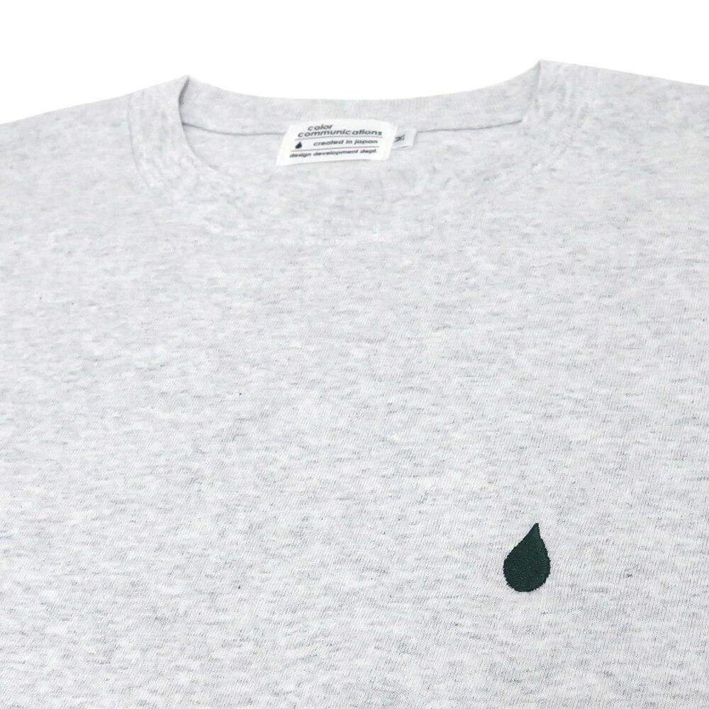 COLOR COMMUNICATIONS LONG SLEEVE カラーコミュニケーションズ ロングスリーブTシャツ DRIP EMB LINE by HIROKI MURAOKA ASH 刺繍ロゴ スケートボード スケボー 2