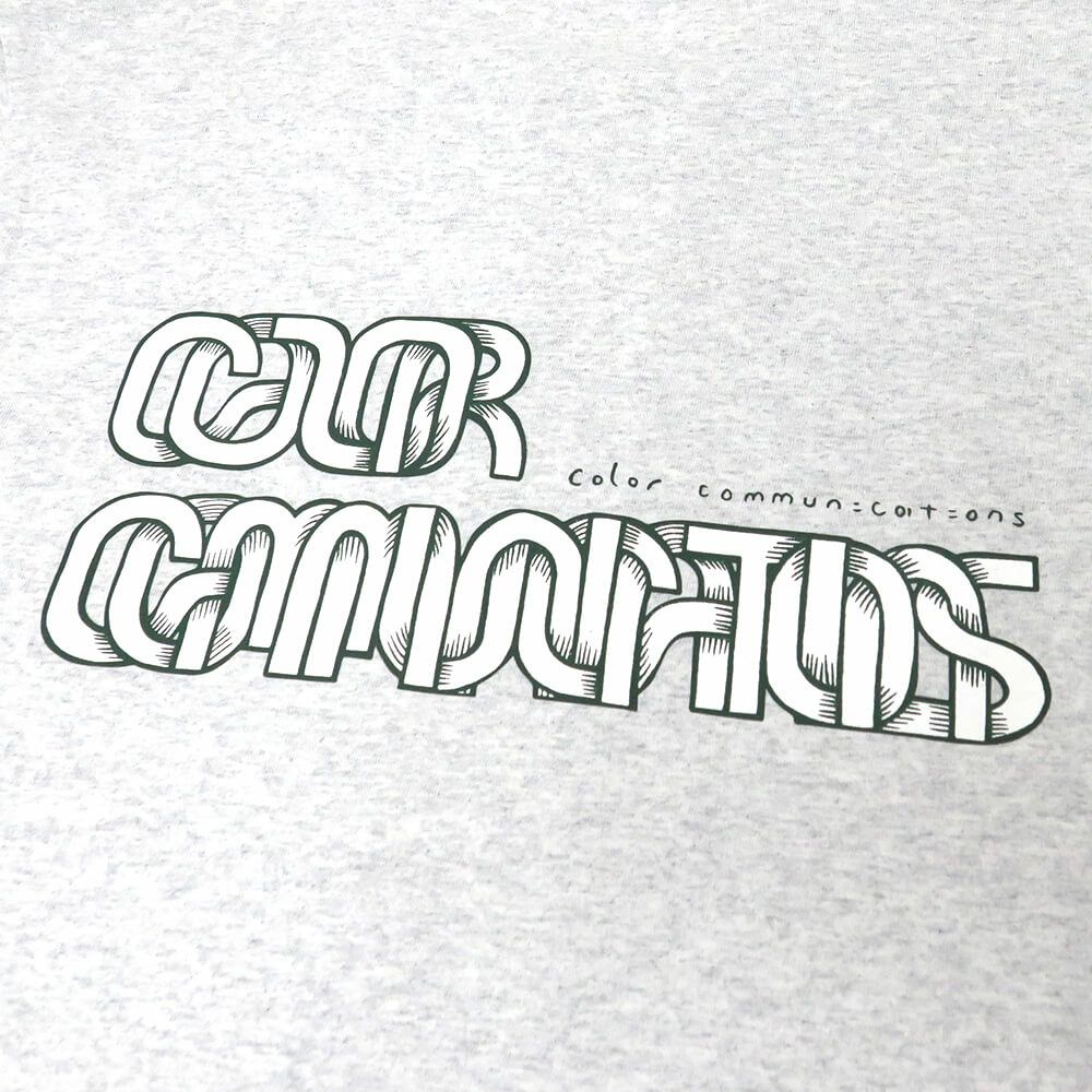 COLOR COMMUNICATIONS LONG SLEEVE カラーコミュニケーションズ ロングスリーブTシャツ DRIP EMB LINE by HIROKI MURAOKA ASH 刺繍ロゴ スケートボード スケボー 3