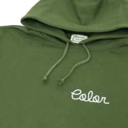 COLOR COMMUNICATIONS HOOD カラーコミュニケーションズ パーカー HANDWRITE CHAIN LETTER OLIVE スケートボード スケボー 2