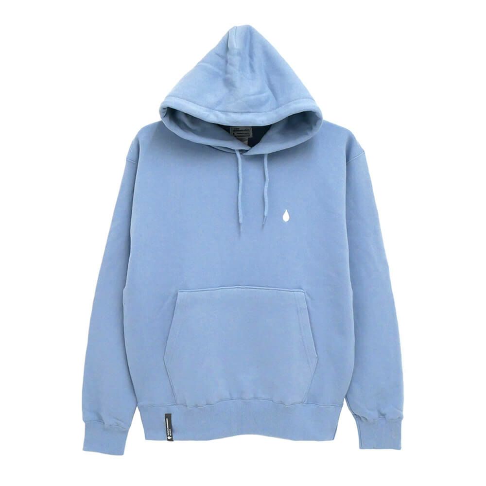 COLOR COMMUNICATIONS HOOD カラーコミュニケーションズ パーカー DRIP EMB LETTER SPOT ACID BLUE 刺繍ロゴ スケートボード スケボー 