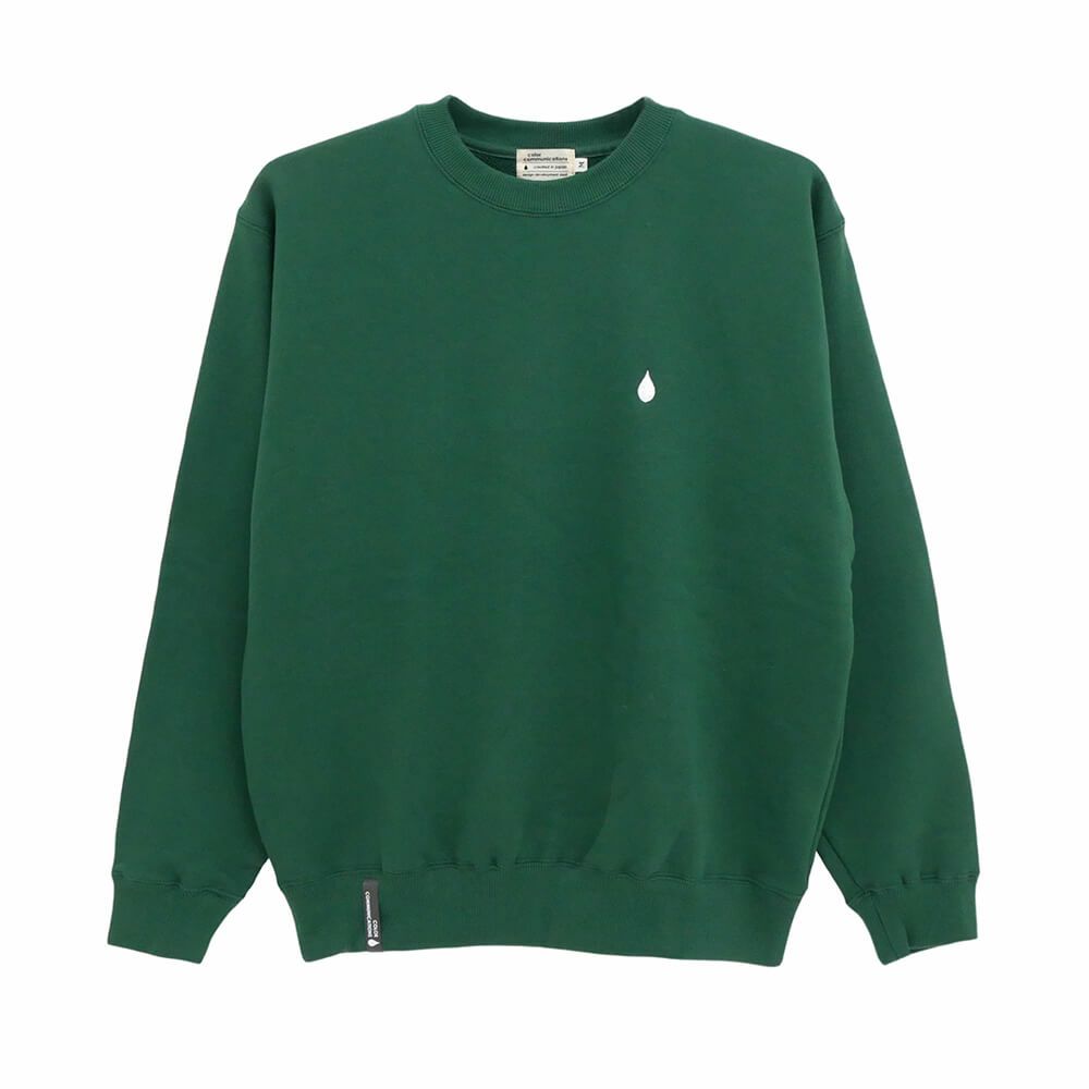 COLOR COMMUNICATIONS CREW SWEAT カラーコミュニケーションズ トレーナー DRIP EMB LETTER SPOT IVY GREEN 刺繍ロゴ スケートボード スケボー 