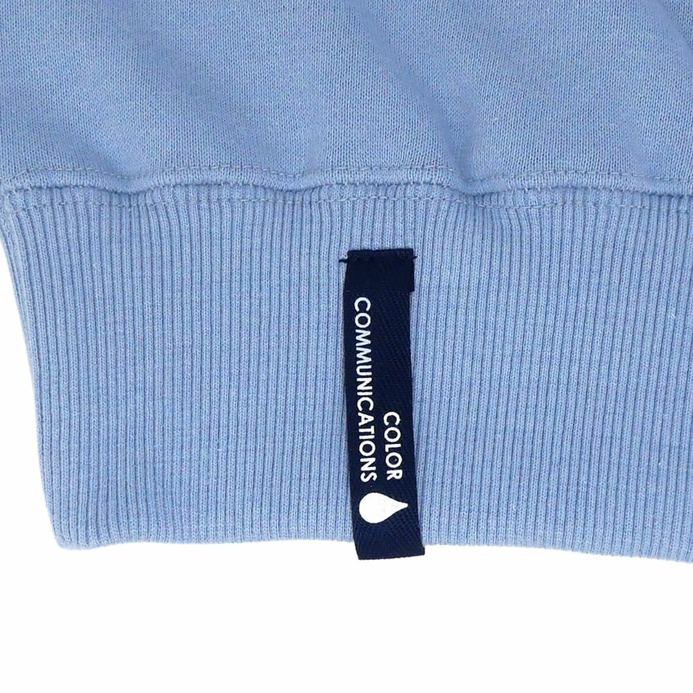 COLOR COMMUNICATIONS CREW SWEAT カラーコミュニケーションズ トレーナー DRIP EMB LETTER SPOT ACID BLUE 刺繍ロゴ スケートボード スケボー 4