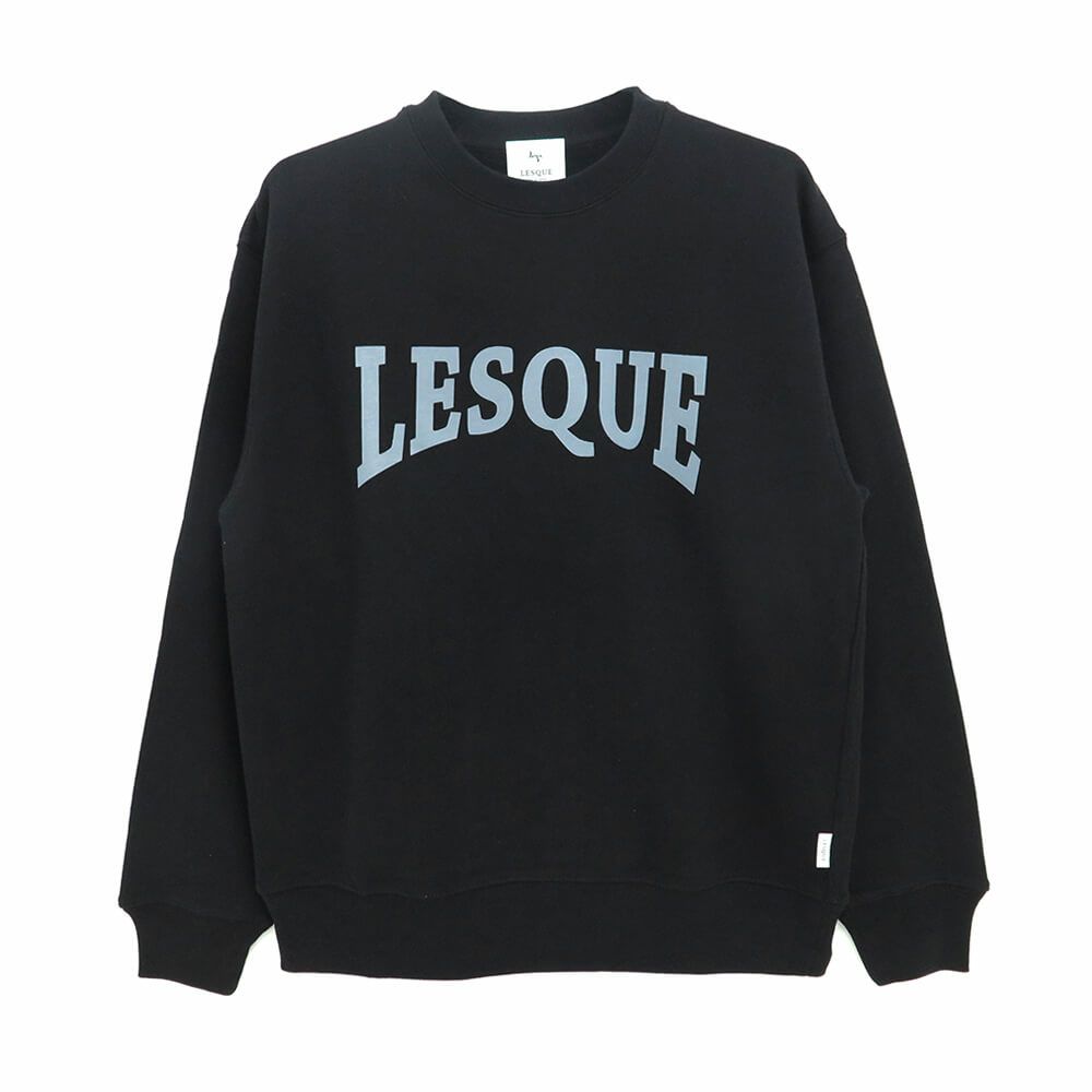 LESQUE CREW SWEAT レスケ トレーナー BIG LOGO BLACK スケートボード スケボー 