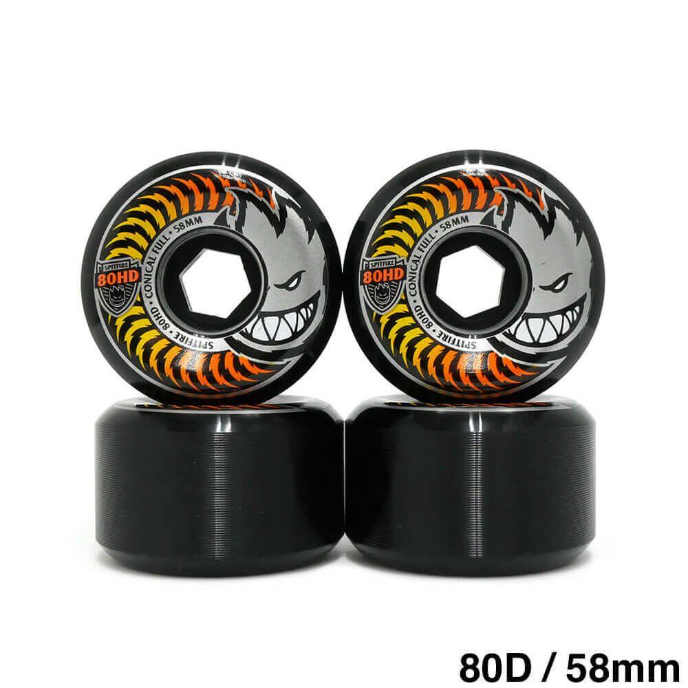 SPITFIRE WHEEL スピットファイヤー ソフトウィール（クルーザー） 80HD CONICAL FULL 黒 58mm スケートボード スケボー