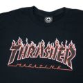 THRASHER LONG SLEEVE スラッシャー ロングスリーブTシャツ FLAME LOGO BLACK/RED（US企画） スケートボード スケボー 1