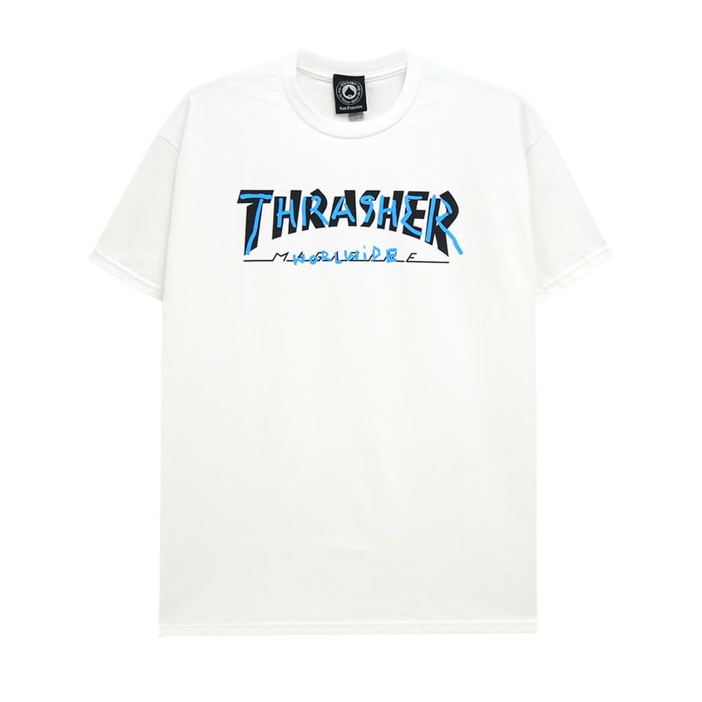 THRASHER T-SHIRT スラッシャー Ｔシャツ TRADEMARK WHITE（US企画） スケートボード スケボー 