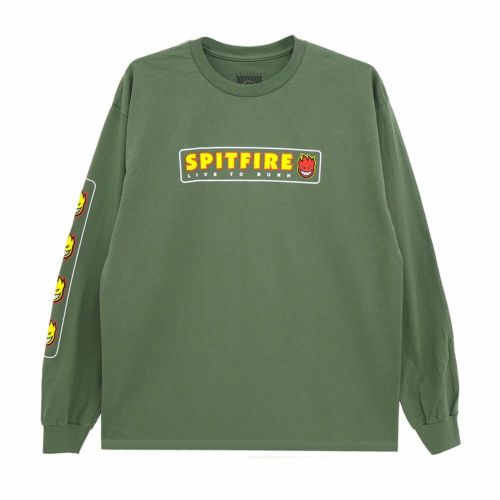 SPITFIRE LONG SLEEVE スピットファイヤー ロングスリーブTシャツ LTB SLEEVE MILITARY GREEN スケートボード スケボー 