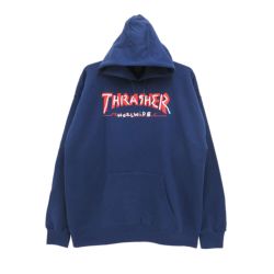 THRASHER HOOD スラッシャー パーカー TRADEMARK NAVY（US企画） スケートボード スケボー 