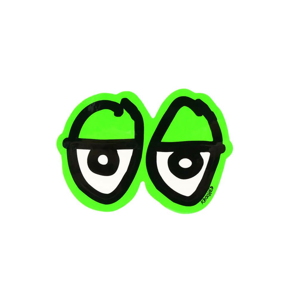 KROOKED STICKER クルキッド ステッカー EYES DIECUT SMALL GREEN スケートボード スケボー