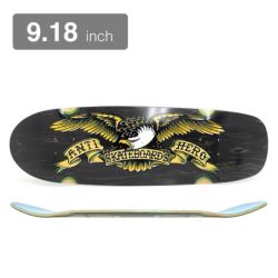 ANTIHERO DECK アンチヒーロー デッキ TEAM MIS-REGISTERED EAGLE BLACK STAIN 9.18 GENIUS SHAPE WHEEL WELLS スケートボード スケボー