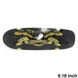 ANTIHERO DECK アンチヒーロー デッキ TEAM MIS-REGISTERED EAGLE BLACK STAIN 9.18 GENIUS SHAPE WHEEL WELLS スケートボード スケボー