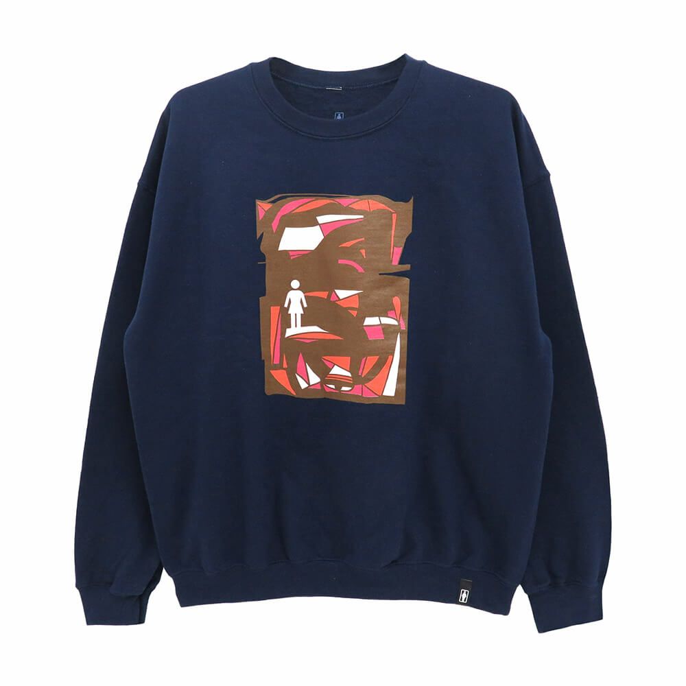 GIRL CREW SWEAT ガール トレーナー PAINTER NAVY スケートボード スケボー 