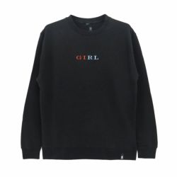  GIRL CREW SWEAT ガール トレーナー SERIF BLACK スケートボード スケボー 