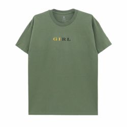 GIRL T-SHIRT ガール Tシャツ SERIF MILITARY GREEN スケートボード スケボー 