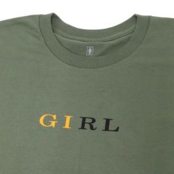 GIRL T-SHIRT ガール Tシャツ SERIF MILITARY GREEN スケートボード スケボー 1