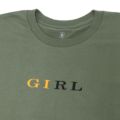 GIRL T-SHIRT ガール Tシャツ SERIF MILITARY GREEN スケートボード スケボー 1