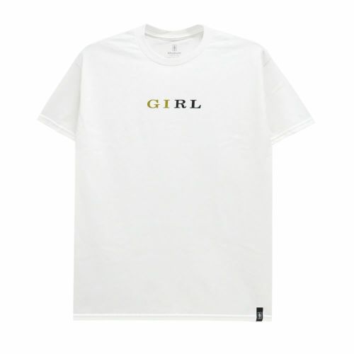 GIRL T-SHIRT ガール Tシャツ SERIF WHITE スケートボード スケボー 