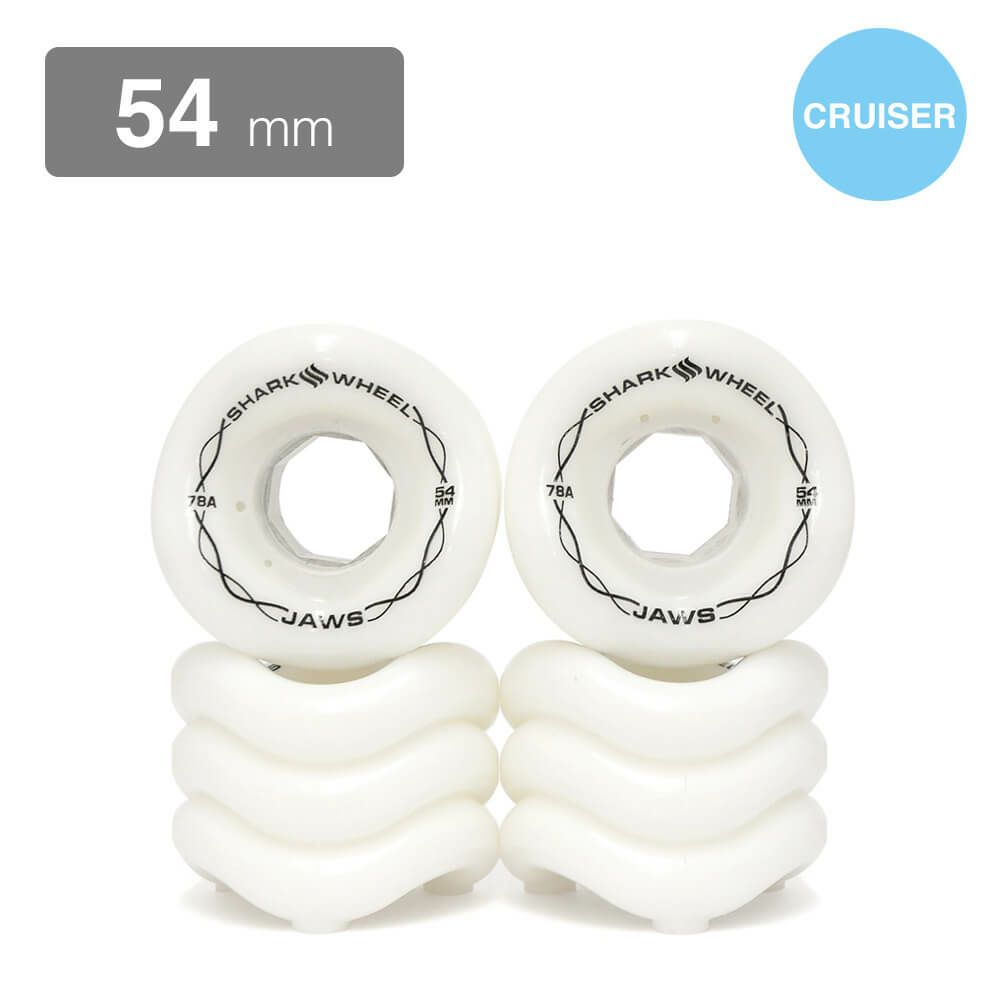 SHARK WHEEL シャークウィール ソフトウィール（クルーザー） JAWS（78A） WHITE 54mm スケートボード スケボー