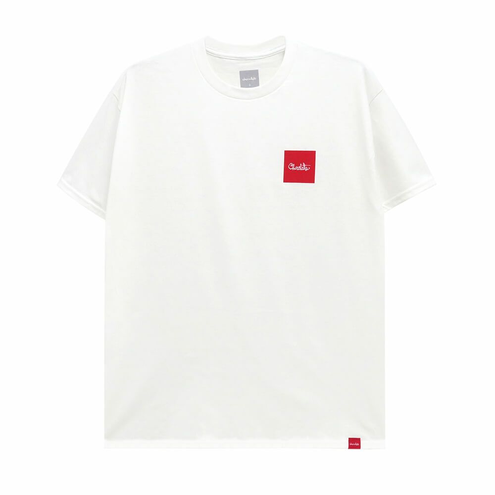 CHOCOLATE T-SHIRT チョコレート Tシャツ SCRIPT SQUARE WHITE スケートボード スケボー 