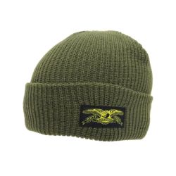 ANTIHERO KNITCAP アンチヒーロー ニットキャップ STOCK EAGLE LABEL CUFF BEANIE OLIVE スケートボード スケボー 1