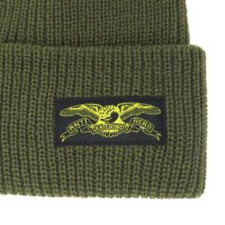 ANTIHERO KNITCAP アンチヒーロー ニットキャップ STOCK EAGLE LABEL CUFF BEANIE OLIVE スケートボード スケボー 2