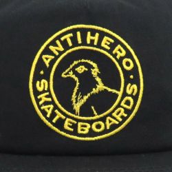 ANTIHERO CAP アンチヒーロー キャップ BASIC PIGEON ROUND SNAPBACK BLACK/GOLD スケートボード スケボー 4