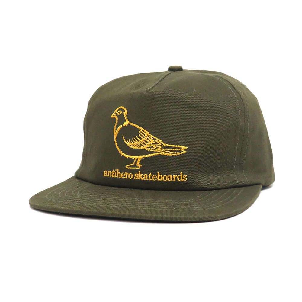 ANTIHERO CAP アンチヒーロー キャップ BASIC PIGEON SNAPBACK OLIVE/ORANGE スケートボード スケボー 