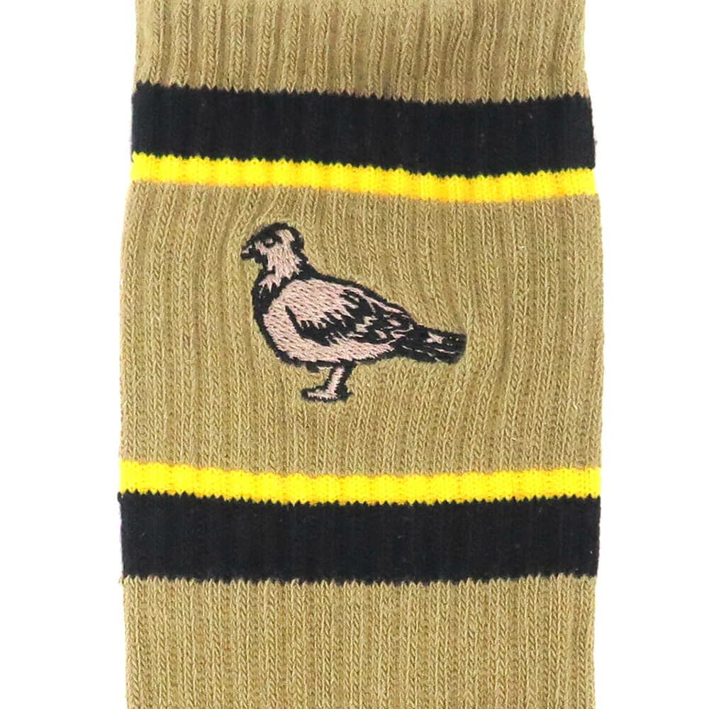 ANTIHERO SOCKS アンチヒーロー ソックス 靴下 BASIC PIGEON EMB KHAKI/BLACK/GOLD スケートボード スケボー 4