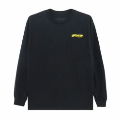 ANTIHERO LONG SLEEVE アンチヒーロー ロングスリーブTシャツ SLINGSHOT POCKET BLACK/YELLOW スケートボード スケボー 1