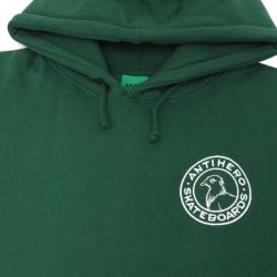 ANTIHERO HOOD アンチヒーロー パーカー BASIC PIGEON ROUND EMB DARK GREEN/WHITE 刺繍ロゴ スケートボード スケボー 1