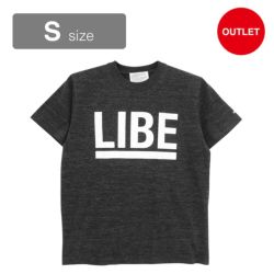 【アウトレット価格 4,180円 → 1,990円】LIBE T-SHIRT ライブ Ｔシャツ BIG LOGO・Sサイズ HEATHER BLACK/WHITE 在庫処分 スケートボード スケボー