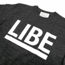 【アウトレット価格 4,180円 → 1,990円】LIBE T-SHIRT ライブ Ｔシャツ BIG LOGO・Sサイズ HEATHER BLACK/WHITE 在庫処分 スケートボード スケボー 1