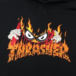  THRASHER HOOD スラッシャー パーカー SUCKA FREE BY NECKFACE BLACK（US企画） スケートボード スケボー 1