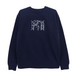 KROOKED CREW SWEAT クルキッド トレーナー GREETING NAVY スケートボード スケボー 