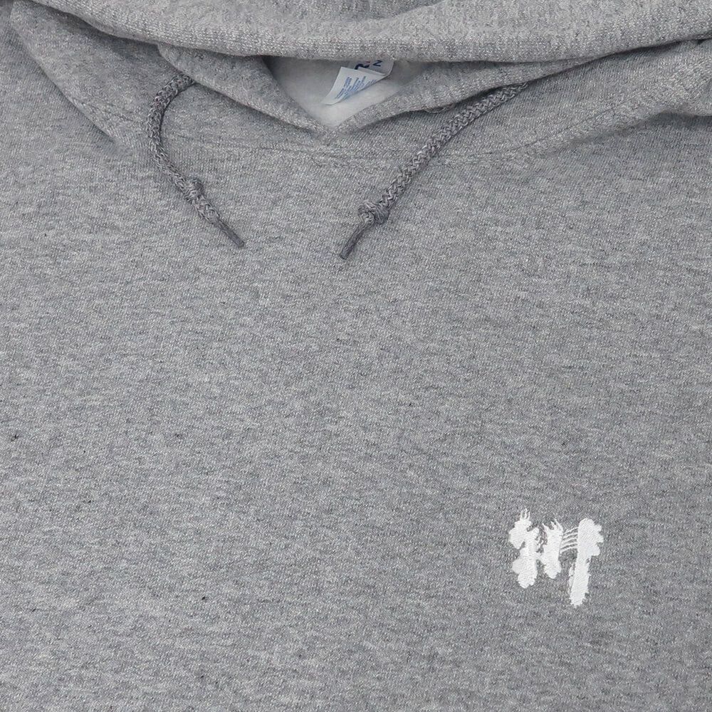 KAWA HOOD 川 パーカー 1POINT GREY/WHITE 刺繍ロゴ スケートボード スケボー 1