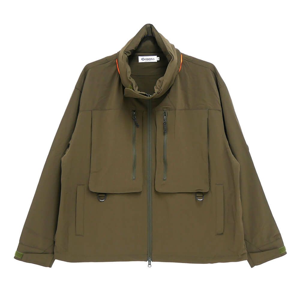 EVISEN JACKET エビセン ジャケット SUPER LIGHT NYLON JKT OLIVE スケートボード スケボー 