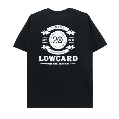 LOWCARD T-SHIRT ローカード Tシャツ 20TH ANNIVERSARY BLACK