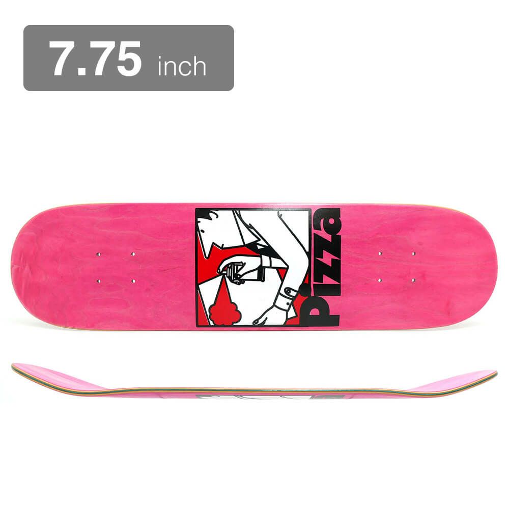 PIZZA DECK ピザ デッキ TEAM SPRAY PINK STAIN 7.75 スケートボード スケボー