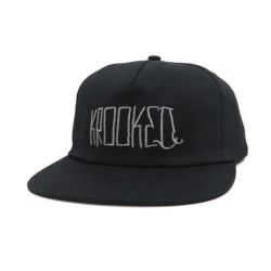 KROOKED CAP クルキッド キャップ SIDE EYES 5 PANEL SNAPBACK BLACK スケートボード スケボー 