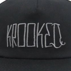 KROOKED CAP クルキッド キャップ SIDE EYES 5 PANEL SNAPBACK BLACK スケートボード スケボー 5