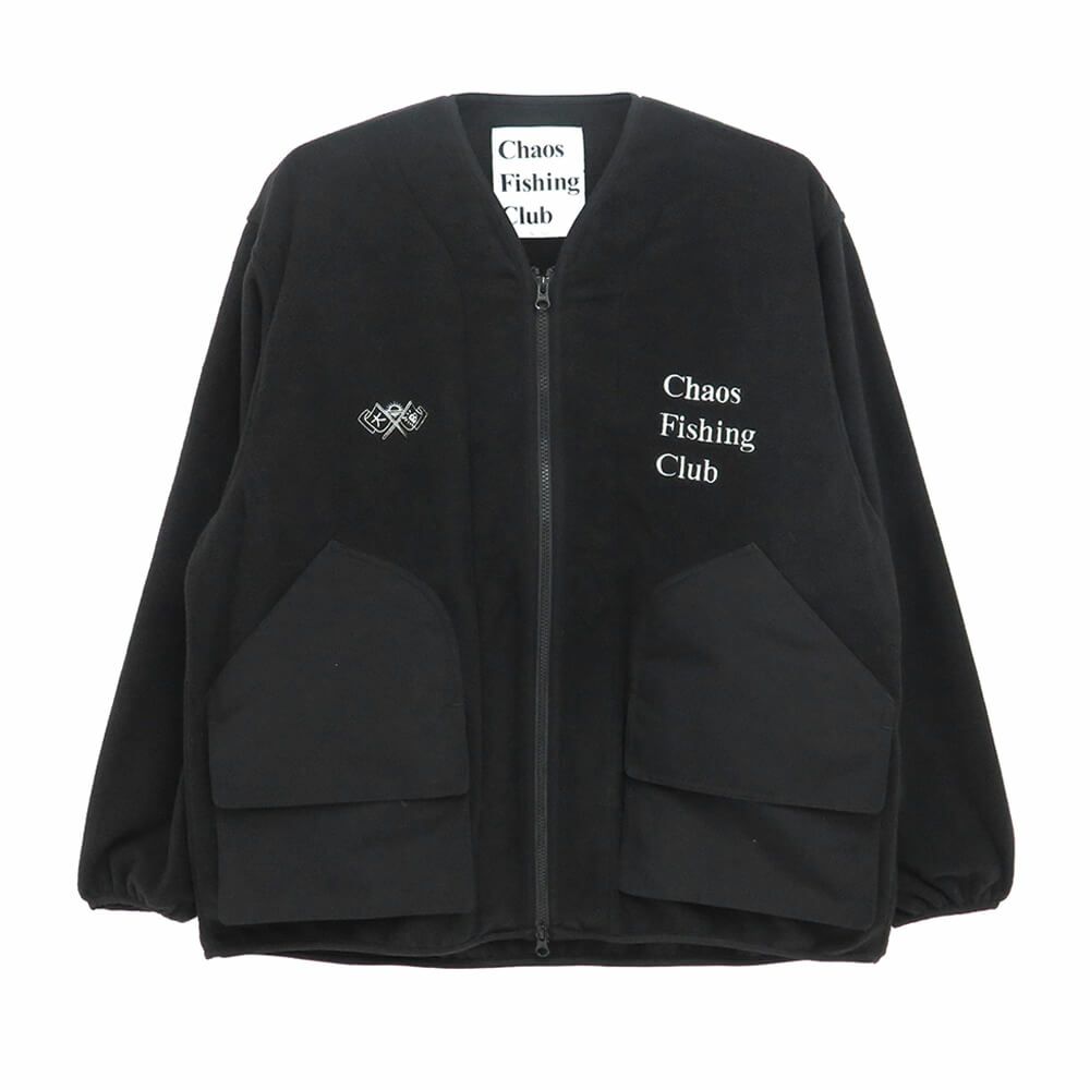 CHAOS FISHING CLUB JACKET カオスフィッシングクラブ ジャケット FISH HUNTING FLEECE BLACK スケートボード スケボー 